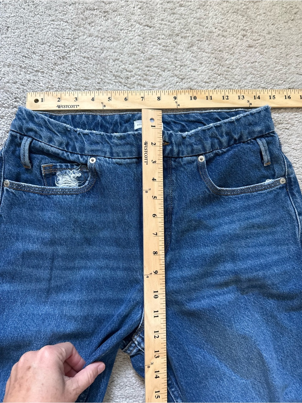 Good American Dark Blue Flare Jeans - Picture 5 of 9
